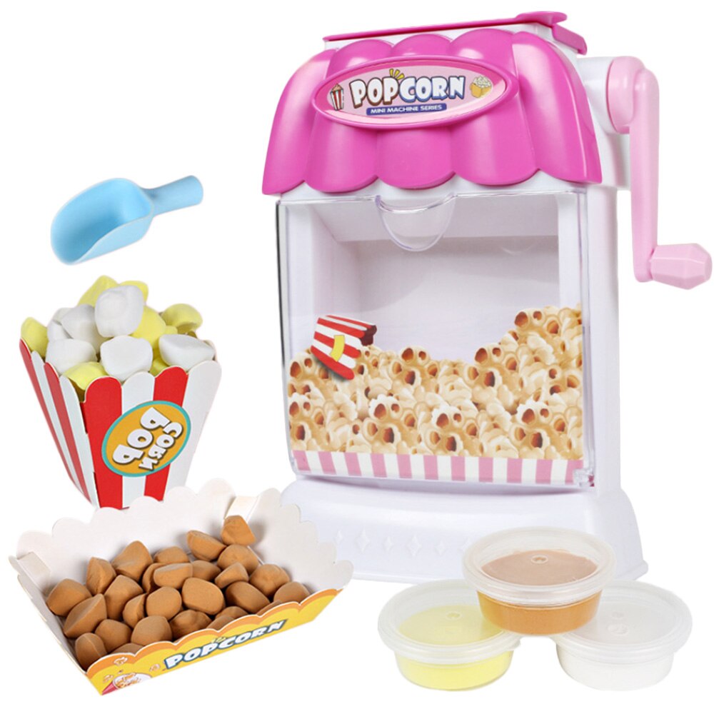 Children's Simulated Vending Machine Puzzle Drinks Popcorn Machine Popper Toy Pretend Toy Set With Sound and Light: Purple