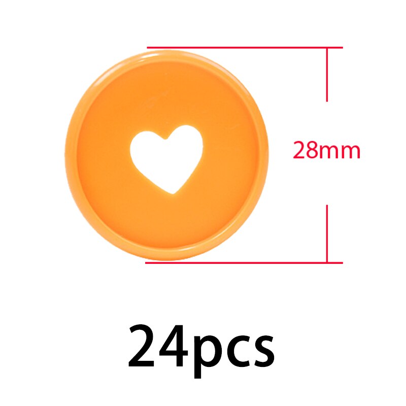 Discos de encuadernación de plástico para cuaderno, archivador de 28mm, coloridos, de , accesorio para álbum de recortes, 24 unidades: Orange-24pcs-28mm