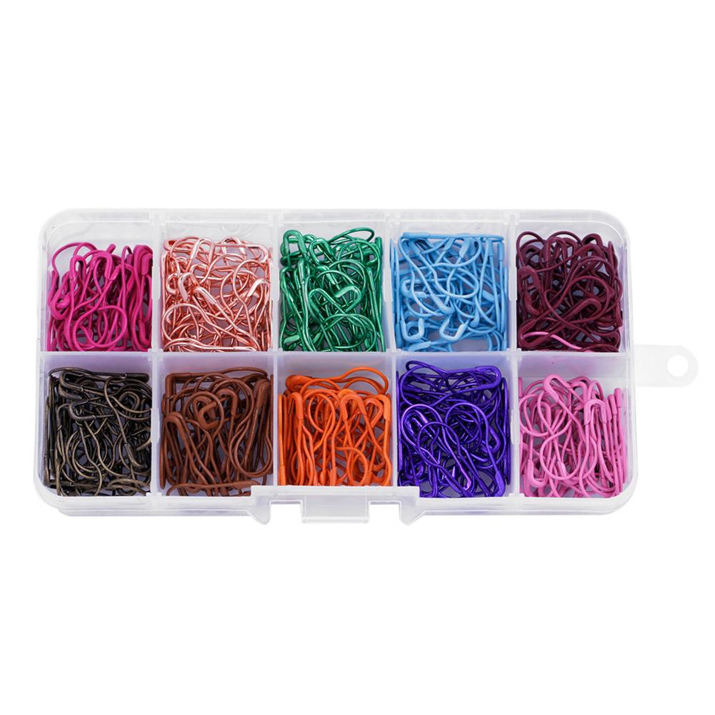 100/300 stk blanding farve kalebass form sikkerhedsnåle metal klips kalebass pinde strikning korssting markør tag pins klips: 300 stk med kasse