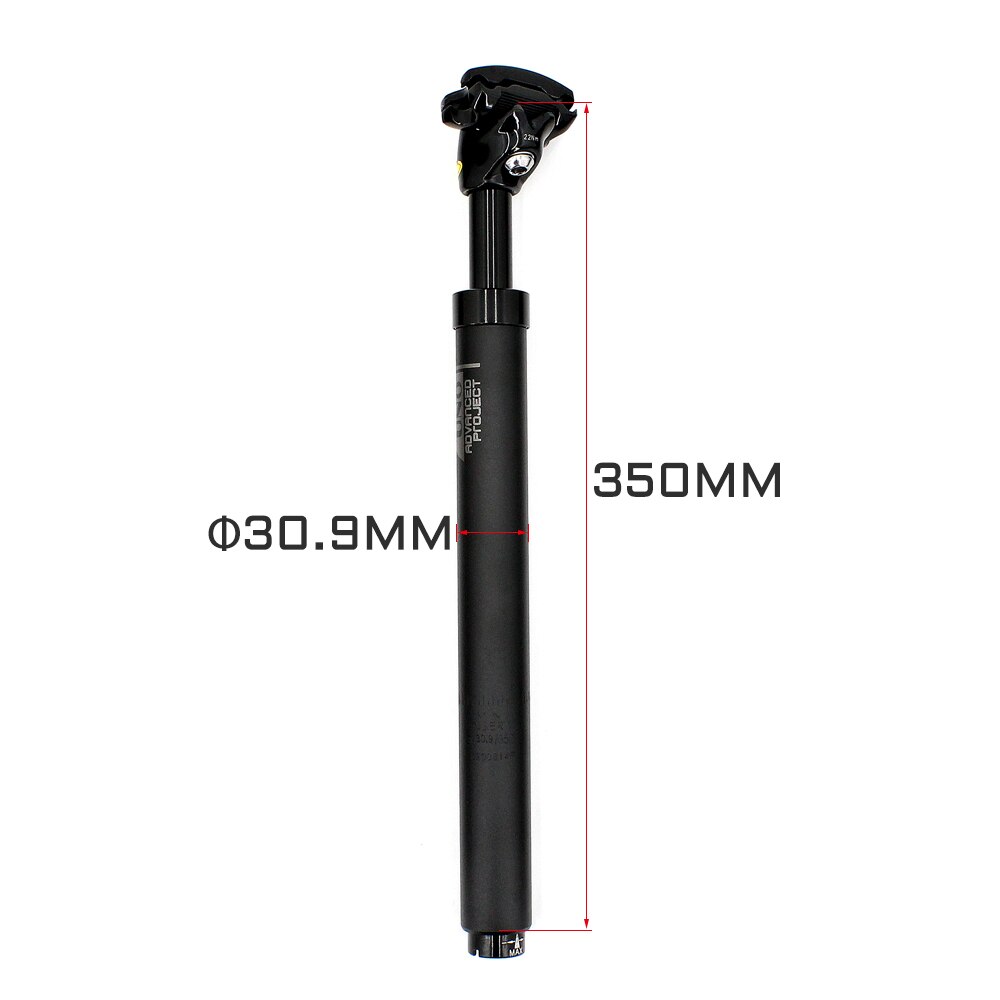 Uno Fiets Dropper Post Suspension Bike Zadelpen 27.2/30.9/31.6X350Mm Schokdemper Fiets Zitbuis bike Pole Cyclus Zadelpen: 30.9x350mm