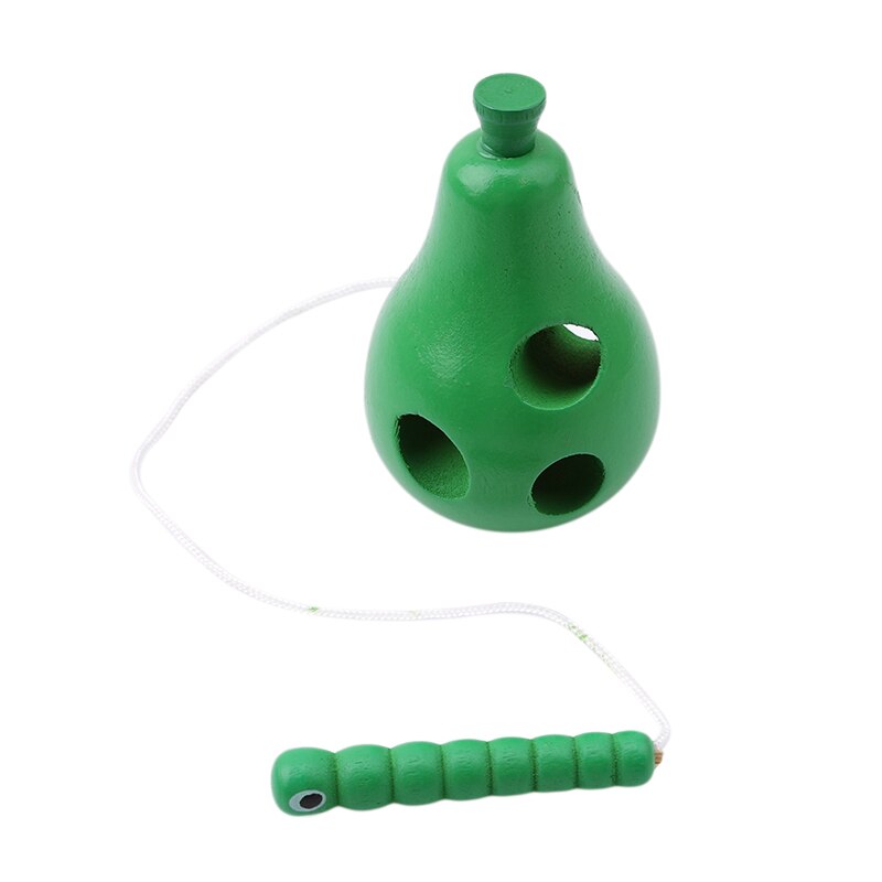 Fun Houten Speelgoed Worm Eet Fruit Appel Peer Vroeg Leren Onderwijs Aid Baby Speelgoed Kinderen Educatief Speelgoed