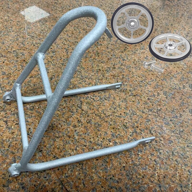 Bicycle Alloy Rear Shelf Q Rack With Easywheels for Brompton 3SIXTY PIKES Folding Bike Lightweight Rear Rack 150g: Silver-Silver