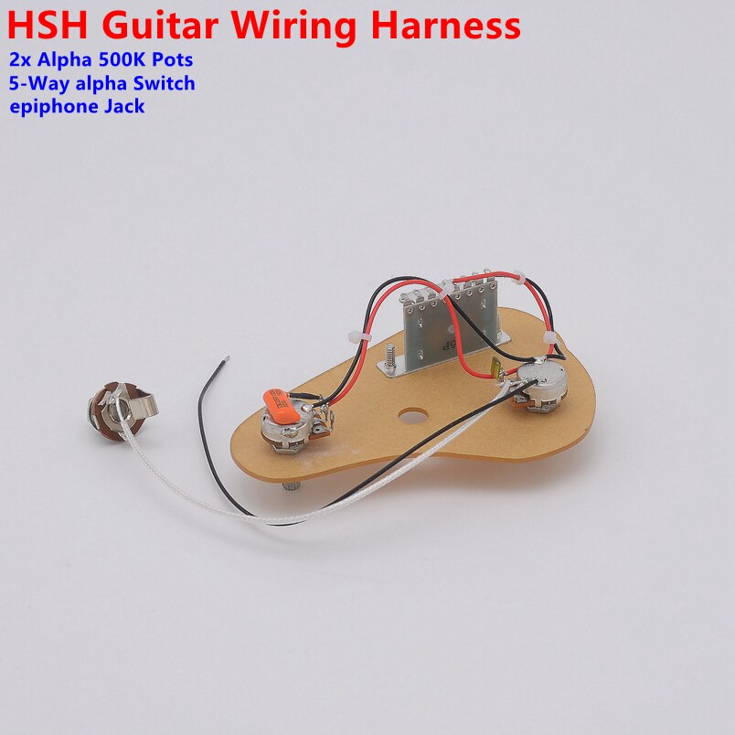 1 Set Hsh (2X500K Potten + 5-Way Switch + Jack) voor St Elektrische Gitaar Kabelboom H-S-H
