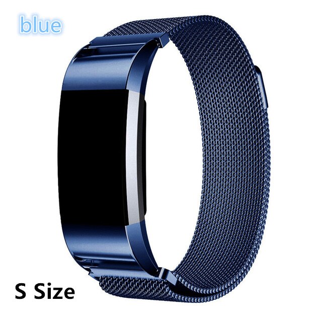 Milanese Loop ze stali nierdzewnej dla Fitbit Charge 2 Band bransoletka w stylu paska na nadgarstek dla Fit Bit Charge2 pasek do smarwatcha Smartband: S size for blue