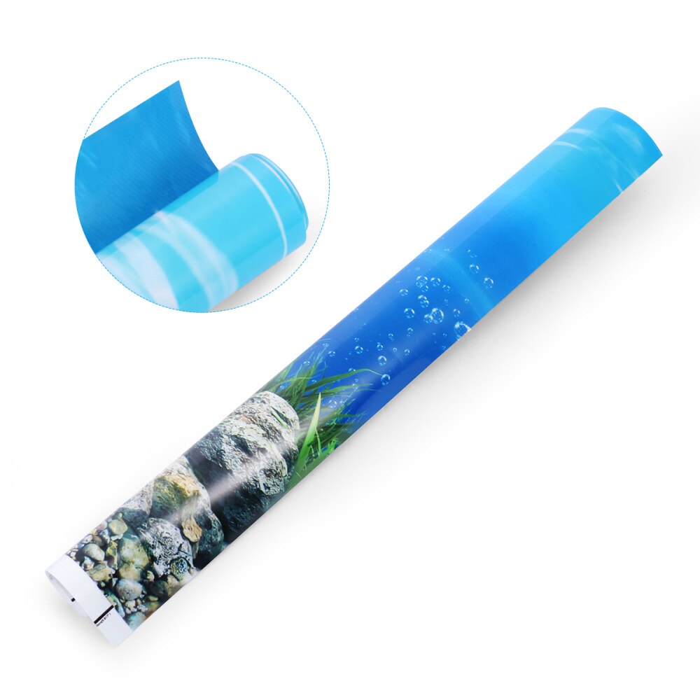 POPETPOP Aquarium Fish Tank Background Sticker 3D Double-sided Wallpaper Fish Tank Decorative Pictures Underwater Backdrop Decor