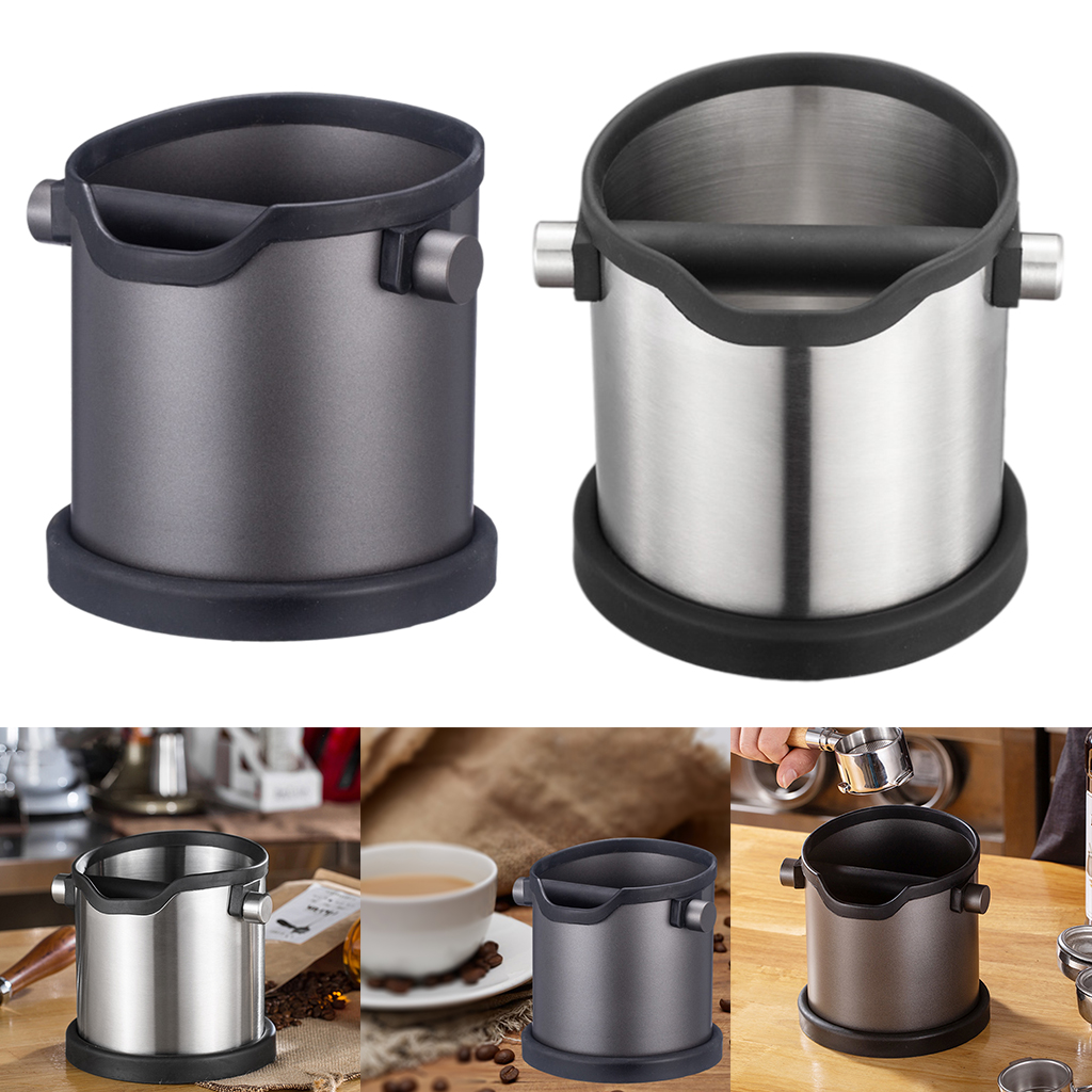 Stainless Steel Espresso Coffee Knock Box Espresso Waste Bin Residue Dump Waste Bucket for Coffee Machine Removable for Barista