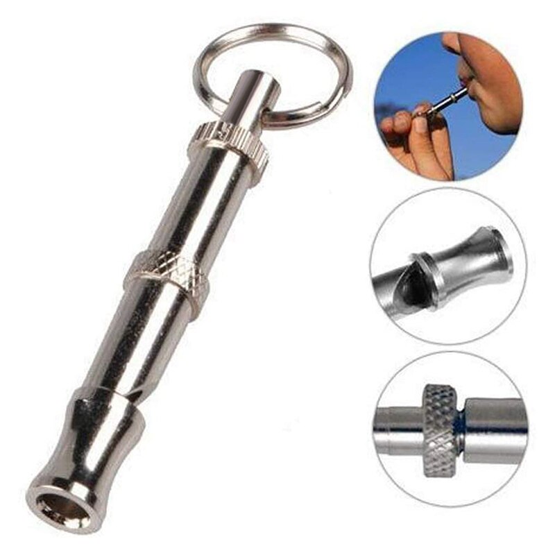 Ultrasonic Adjustable for Training Dogs To Stop Barking High Frequency Obedience Whistle Anti Bark Stainless Steel Whistle