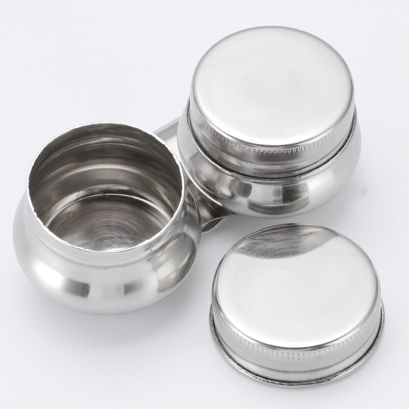 Stainless Steel Painting Palette Oil Paint Pot Single Double Hole Dipper Paint Brush Washer with Leak-Proof Art Painting Supply