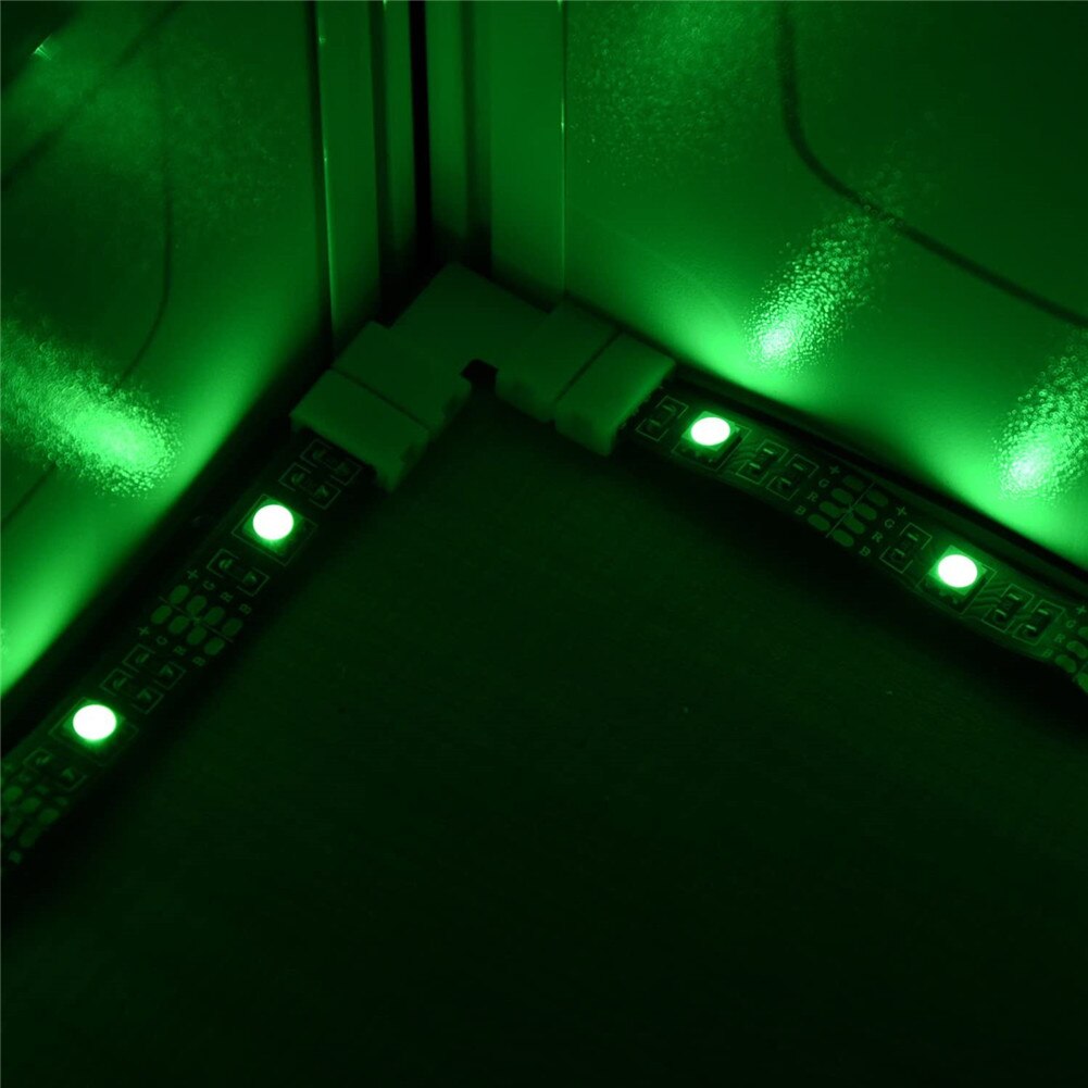 40Packs 4-Pin Rgb Led Licht Strip Connectors 10Mm Led Strip Gapless Solderless Adapter Terminal Uitbreiding Led strip Connector