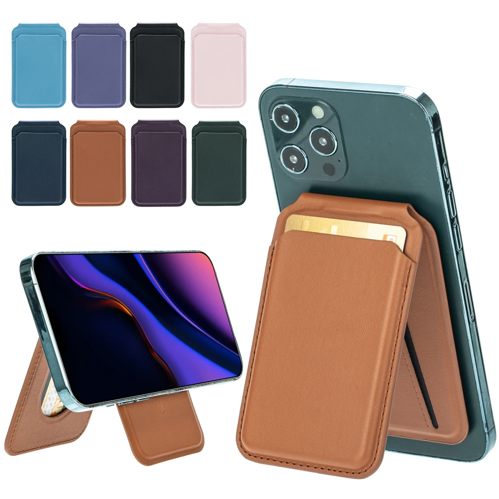 Magnetischer, zusammenklappbarer Brieftaschen-Kartenhalter, Leder-Telefonständer für Magsafe IPhone 14 13 15 Profi Max 16, Macsafe-Unterstützung, Telefonhalterung