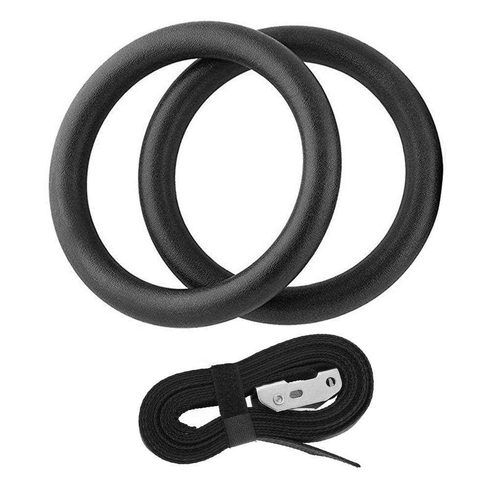 1pcs 400kg Pull Up Ring Gymnastic Ring Durable Wooden Exercise Fitness Practical Rings Adjustable Workout