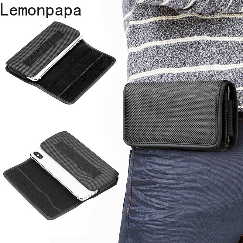 3.5-6.3Inch Oxford Telefoon Taille Tas Voor Iphone Samsung Xiaomi Huawei Htc Telefoon Pouch Case Mens Outdoor Riem clip Holster Case