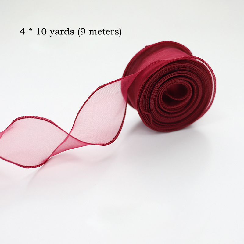 10Yards/Roll Chiffon Silk Ribbon Organza Satin For DIY Craft Wrapping Decoration Wedding Bouquets Wreath Sewing Supplies: Gun Metal