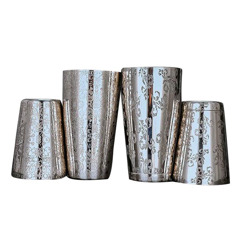 2pcs Boston Shaker Cocktail Shaker Set Graveren Ontwerpen Rvs boston shaker Mengen Drinken Barman Bar Tool