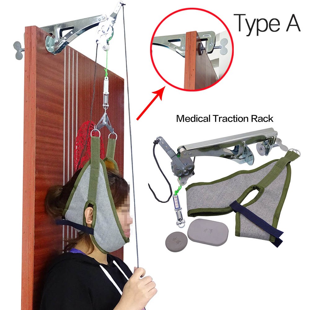 SALORIE Neck Massager Door Hanging Cervical Neck Traction Device Adjustable Head Cervical Spine Massage Relaxing Stretcher Tools: A