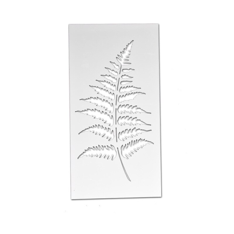 Plantillas de hoja de helecho para pintura en pared, libro de recortes colorear tarjeta decorativa en relieve para álbum, 23x12cm
