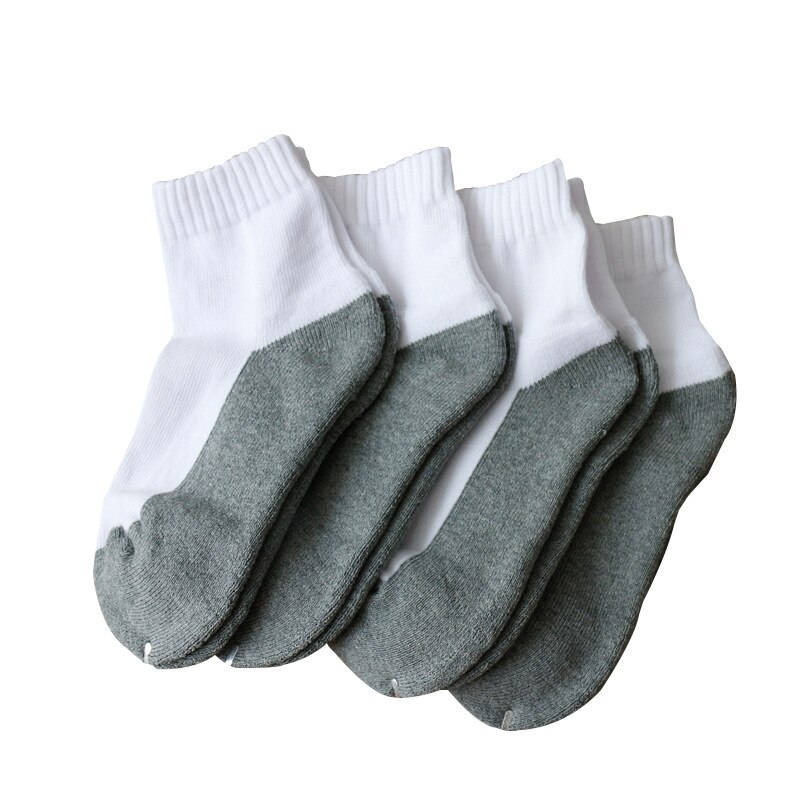 4 paare/los Neue Winter Stil Plus Dicke Frottee freundlicher Schwarz Weiß Schule Socken Jungen lässig Socken Weiche Warme freundlicher Sport socken einstellen: grau Weiß / 3-5Jahre