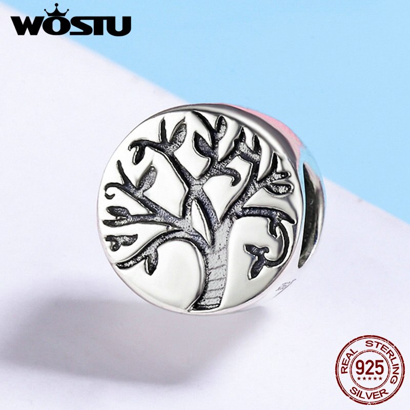 WOSTU Moda Novo 100% 925 Sterling Silver Clássico Tree of Life Beads fit original CQC430 WST Charme Pulseiras Finas Jóias