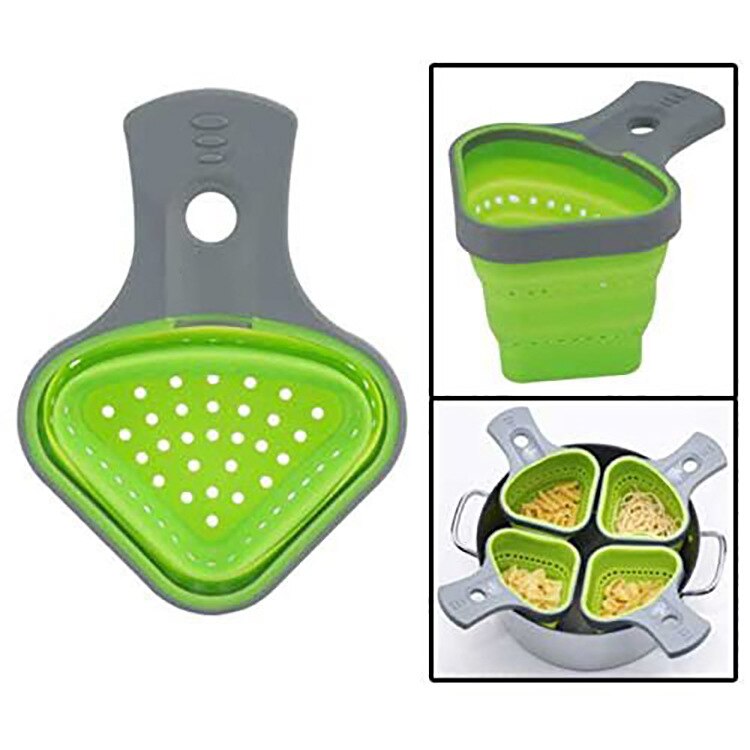 Silicone Noodle Strainer BPA Free TOOL for Cooking Noodles Pasta Farfalle Fusilli Foldable Filter Screen Colander