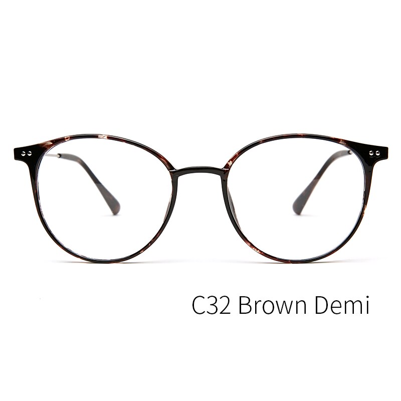 KANSEPT Acetate Glasses Frame Women Round Prescription Eyeglasses Ultralight Myopia Circle Eye Glasses Frame 90045: 90045C32