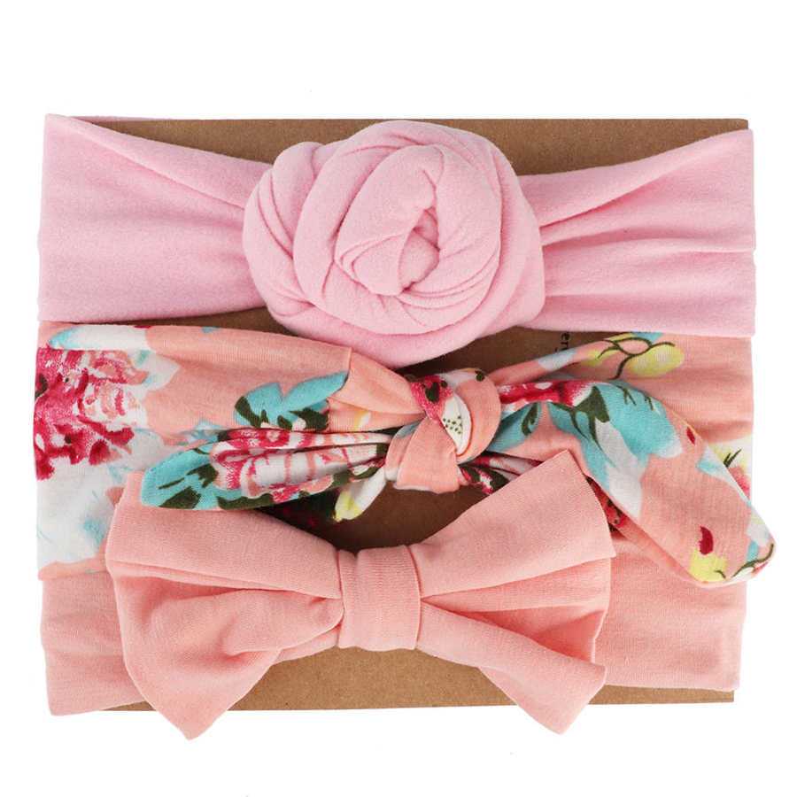 3 pièces/ensemble infantile doux noeud noeud bandeaux Polyester chapeaux bandeau Super doux bandeau Photo accessoires pour bébé enfant en bas âge garçons filles