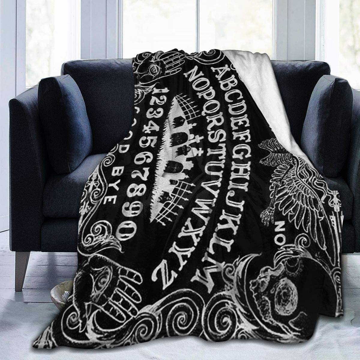 Ouija Board Black Ultra-Soft Fleece Blanket Flannel Velvet Plush Throw Blanket: 120x150cm