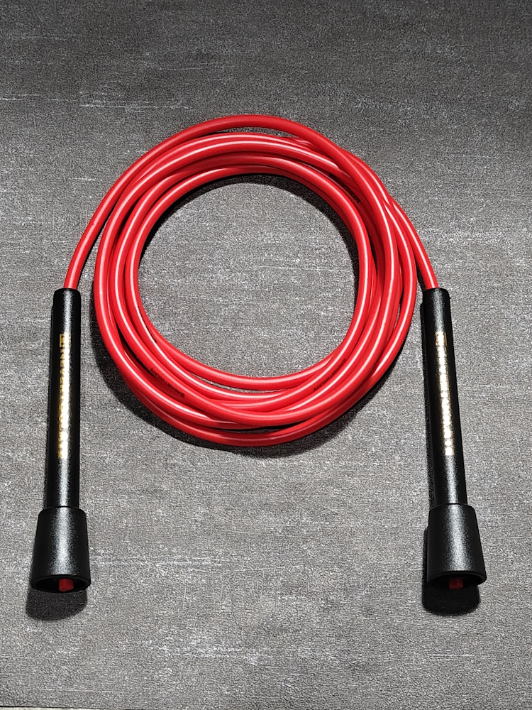 6mm thick PVC jump rope 140 gram 80A with core thread vinyl cord rope 15.5cm long handle NEVERTOOLATE hitt exercise fitness: Light Grey