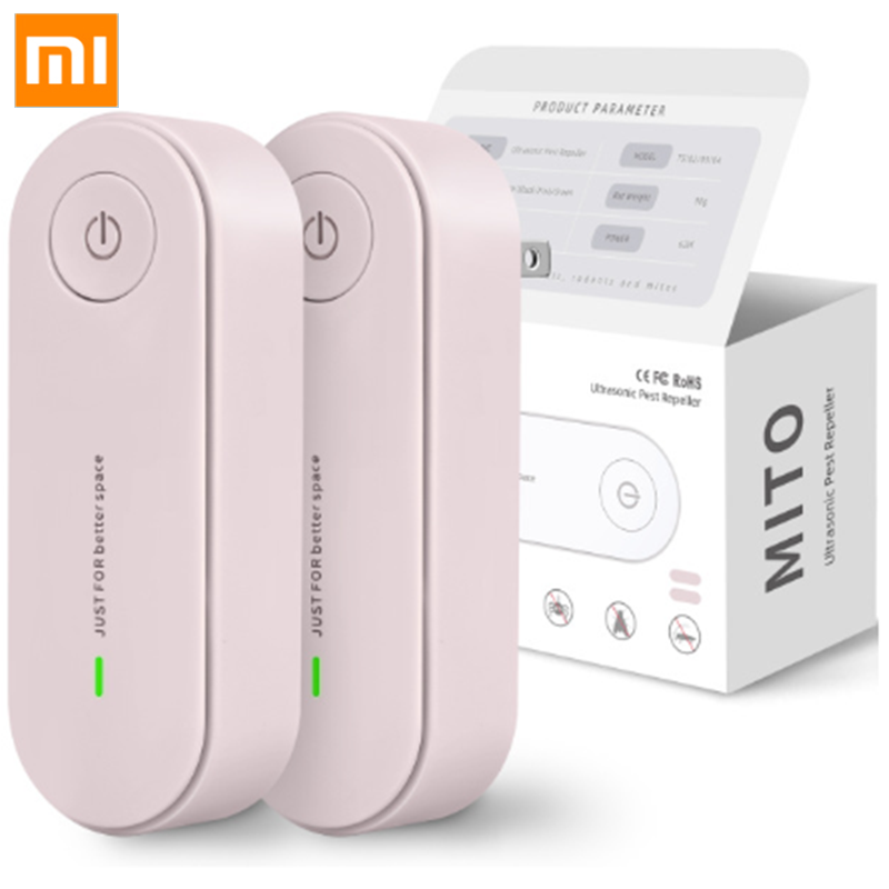 Xiaomi mijia repelente de insetos ultra-sônico repelente de mosquito eletrônico ratos aranha barata inseticida controle de pragas 2 pacote