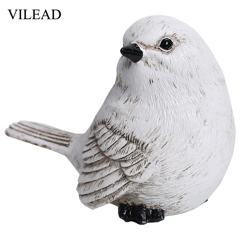 VILEAD Resin Bird Ornaments Cute Simulation Bird Figurines Statue of Home Decoration Hotel Office Desktop Decor Sculpture Crafts