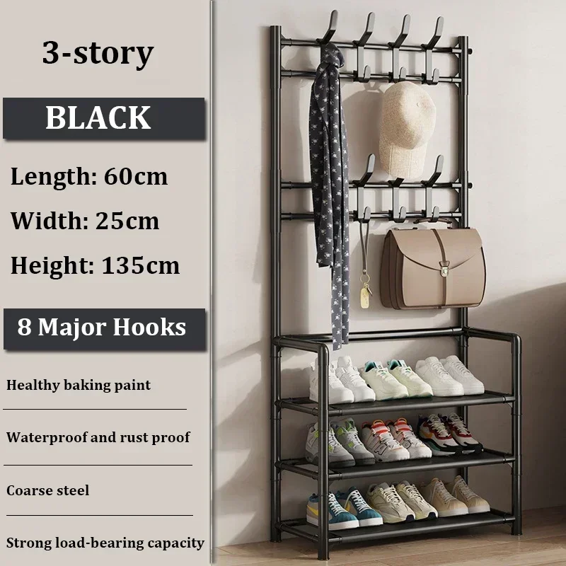 Colgador de ropa, Zapatero multicapa, puerta DIY, estante para sombreros y zapatos, organizador Simple de pie para sala de estar, estantes de almacenamiento: Mezcla de color