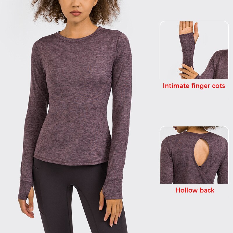 Camicia da donna Lulu Top a manica lunga Yoga palestra Sport Fitness abbigliamento da palestra traspirante asciugatura rapida autunno inverno Crop Top Sportswear