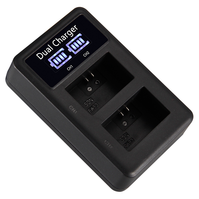 ABHU-Mamen 3Stck NP-FW50 NP FW50 NPFW50 Digital Kamera Batterie 2100MAh + LCD Dual Ladegerät für Sony NEX-3 A7R A6500 A6300 A6000 A5