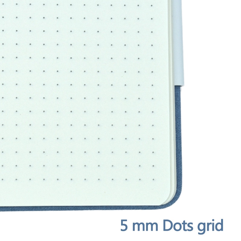 kule prikket tidsskrift  a5 100 gsm lys beige papir innvendig lommebånd bokmerke notatbok planlegger skrivesaker