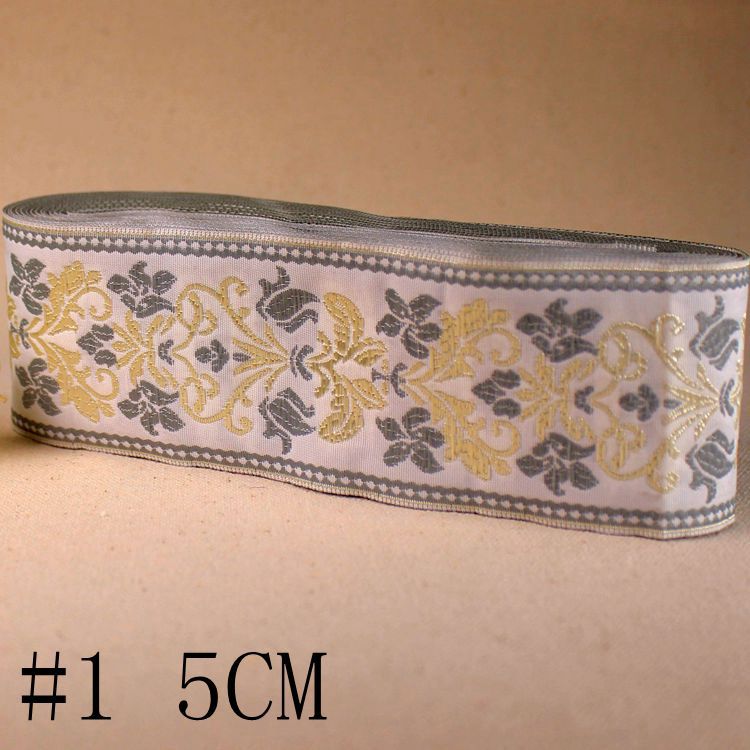 5 Yards Ethnic Jacquard Webbing Embroidery Ribbons for Garment Home Furniture Shoes Decoration Webbing for Diy Sewing Materials: 1