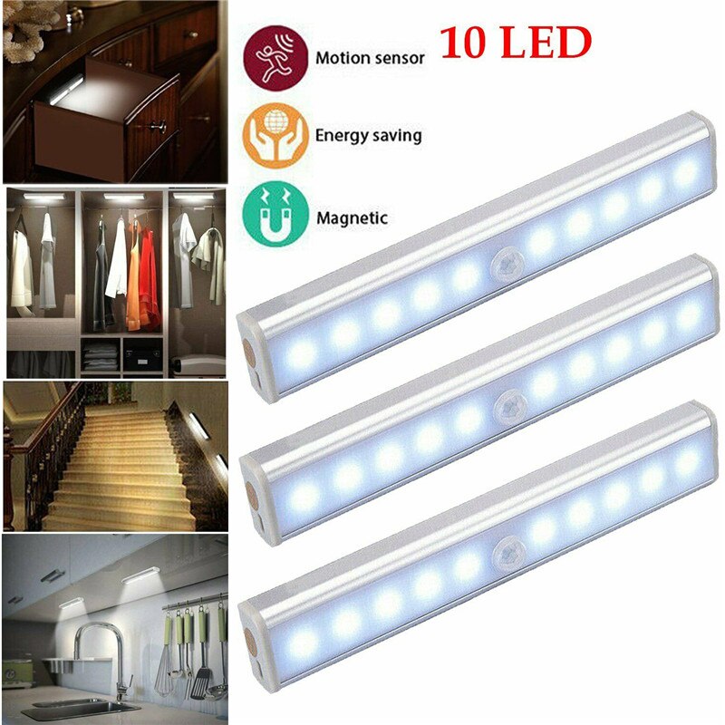 Vogvigo 1-3 Pcs Motion Sensor Kabinet Led Verlichting Batterij Pir Garderobe Kast Licht