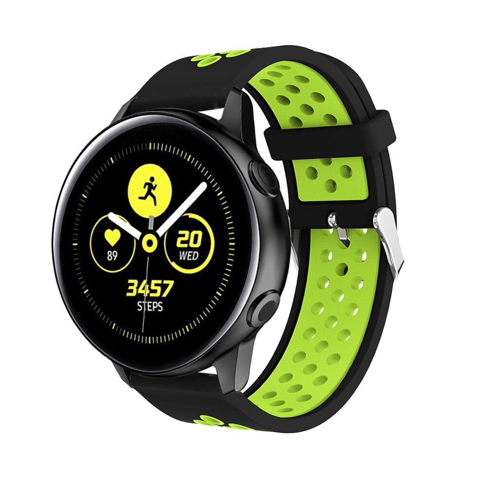 Siliconen Horlogebanden Voor Samsung Galaxy Horloge Active Smart Vervanging Armband Rubber Horloge Riem 20 Mm Riem Versnelling S2/Sport band: Zwart Groen