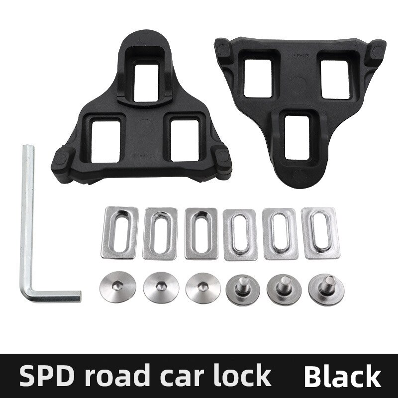 Cubiertas de tacos para ciclismo de 6 grados, tacos de bicicleta de carretera, pedales de ciclismo con bloqueo automático para Ciclismo de Carretera, equipos deportivos para montar: Black