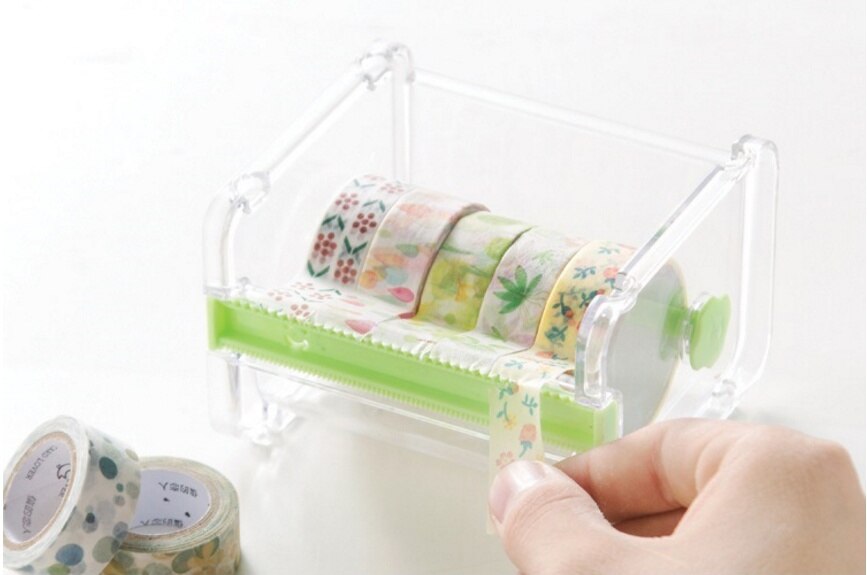 Portable Convenient Adhesive Tape Cutter Dispenser Office Desktop Tape Holder with Cutter Package Tools