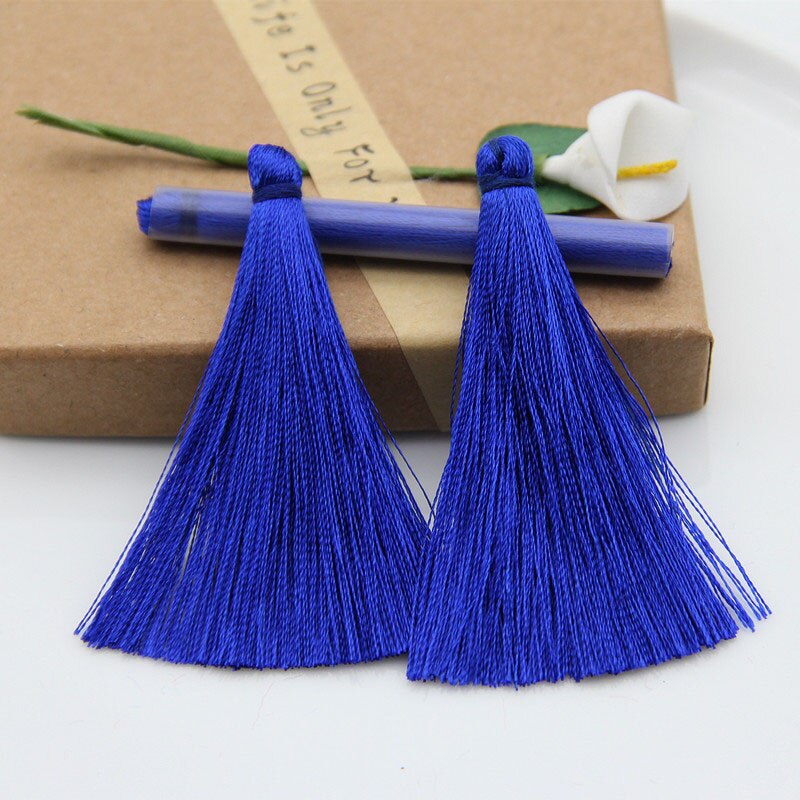 FISHWAVES 10 unids/lote 65mm borlas de flecos DIY pendientes accesorios borlas de seda para adornos joyería hallazgos borlas: Color 12 as photo
