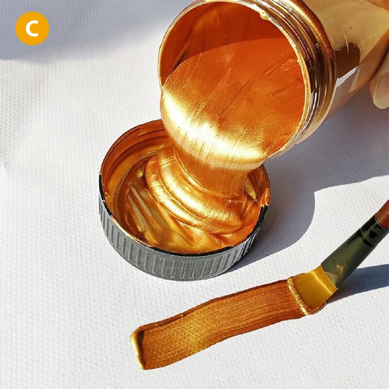 Peinture acrylique dorée, couleur métallique, imperméable, non délavée, 60/100Ml: C-100ML