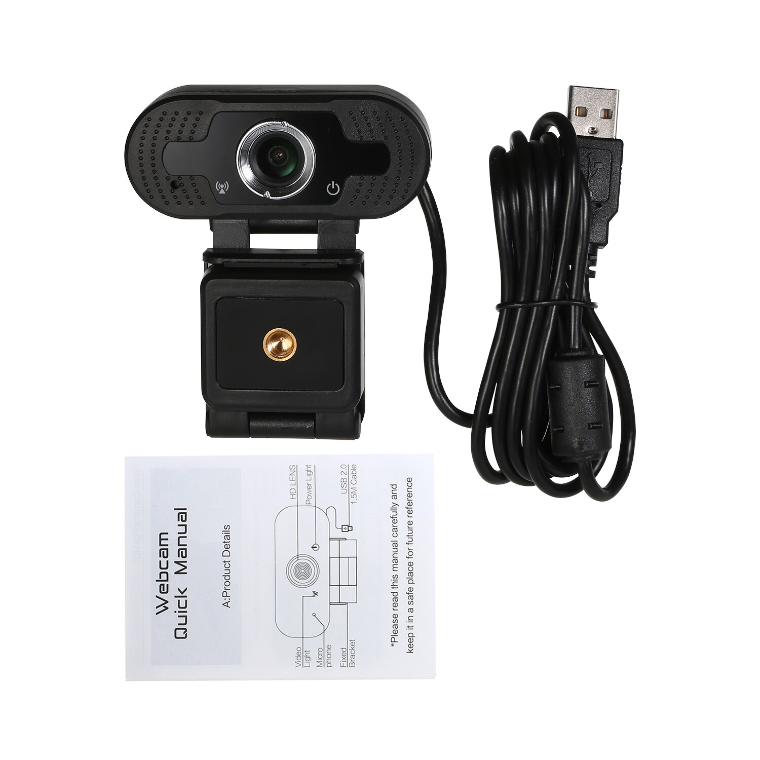 1080P HD Computer Camera Video Conference Camera Webcam 2 Megapixels Manual Focus with Microphone Multi-Functional Base USB Plug