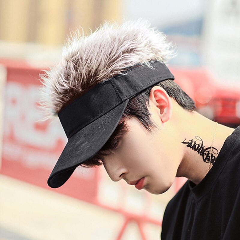 Baseball Cap With Spiked Hairs Wig Baseball Hat With Spiked Wigs Men Women Casual Concise Sunshade Adjustable Sun Visor