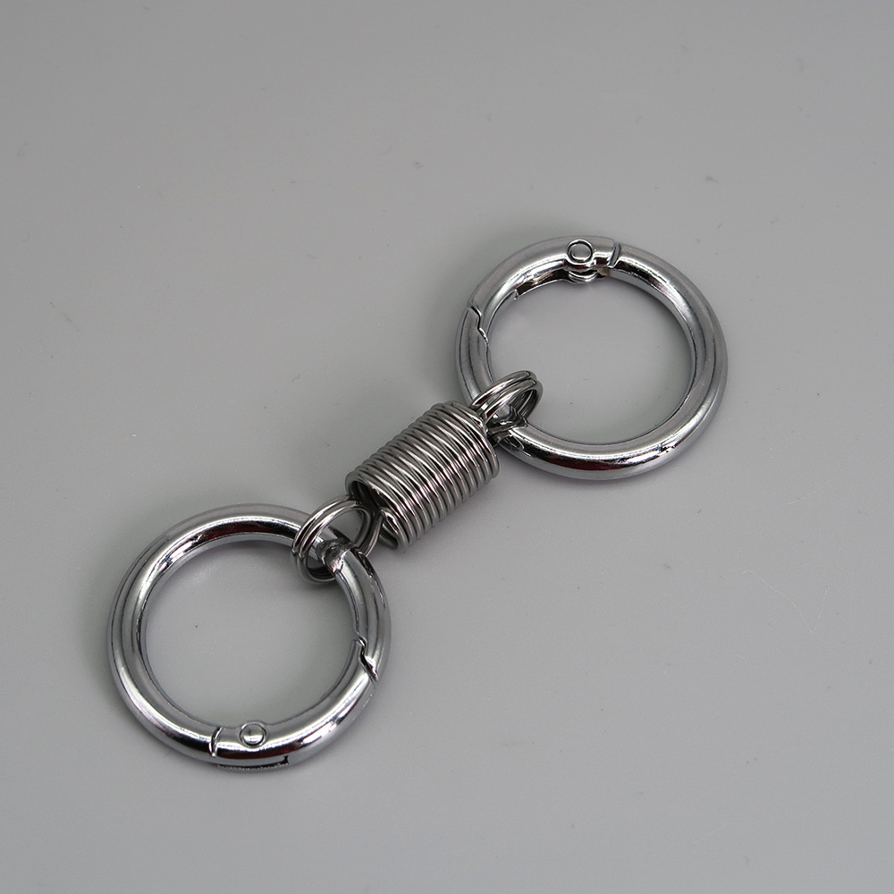 Männer Doppel Ring Schlüsselbund Metall Taille Schnalle Auto Schlüssel Halfter Anhänger draussen Karabiner Klettern Werkzeug Angeln Schlüsselring Geschäft: Rosa