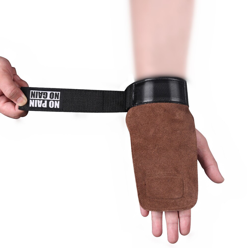 guantes Guantes de cuero antideslizante para levantamiento de pesas para el culturismo de barra Horizontal