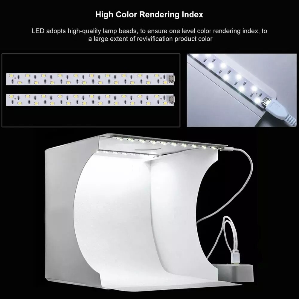PULUZ Mini Foto Studio Kasten LED Leuchtkasten Licht Kasten 1100LM Fotografie Kasten Licht Studio Schießen Zelt Kasten Bausatz 6 Farbe kulissen