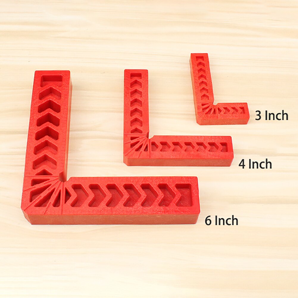 90 Degree Red Right Angle Auxiliary Locator 3/4/6 inch Woodworking tools plastic square angle Ruler Holder