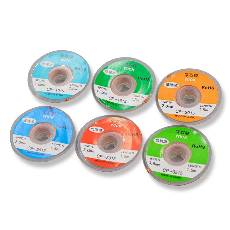 1.5M Lengte Desoldering Braid Lassen Solder Remover Wick Draad Lage Residu Geen Schone Tin Strip Lead Cord flux Bga Reparatie Tool