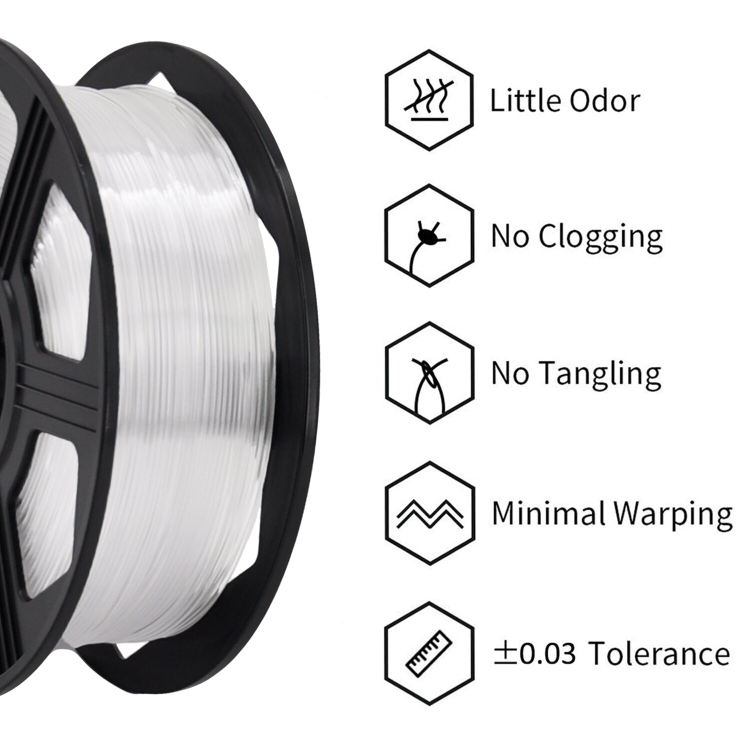 Neat winding translucent 3d filament pla 1.75mm 1kg