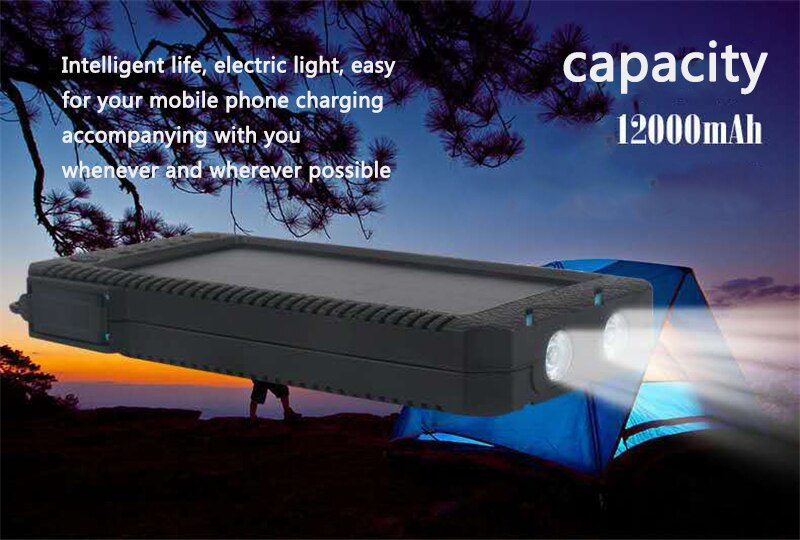 Liitokala lii-d002 draagbare solar draagbare Batterijen 20000 MAH voor xiaomi 2 iPhone externe batterij powerbank Dual USB waterproo