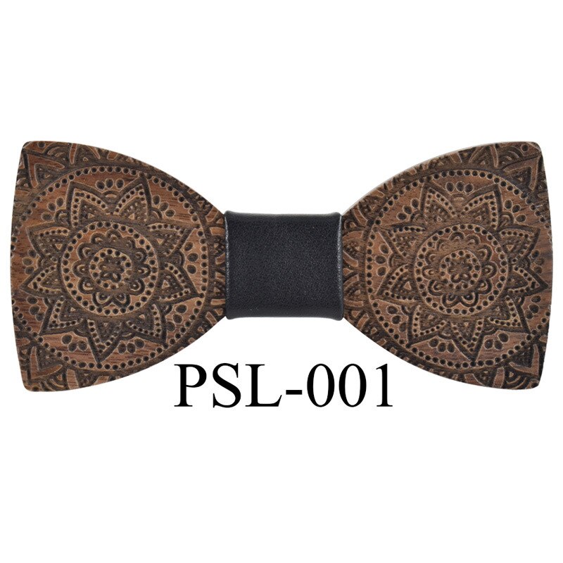 Sitonjwly Holz Bogen Krawatten für Frauen Handgemachte Dünne Krawatten Holz Bowtie für Männer Hemd Krawatte Hochzeit Schmetterling Gravatas: 001